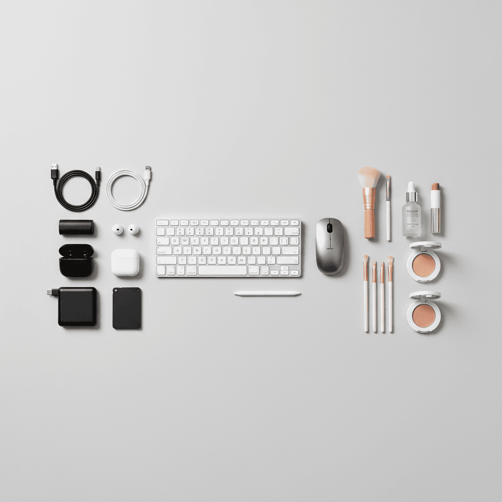 Diverse product selection grouped by category