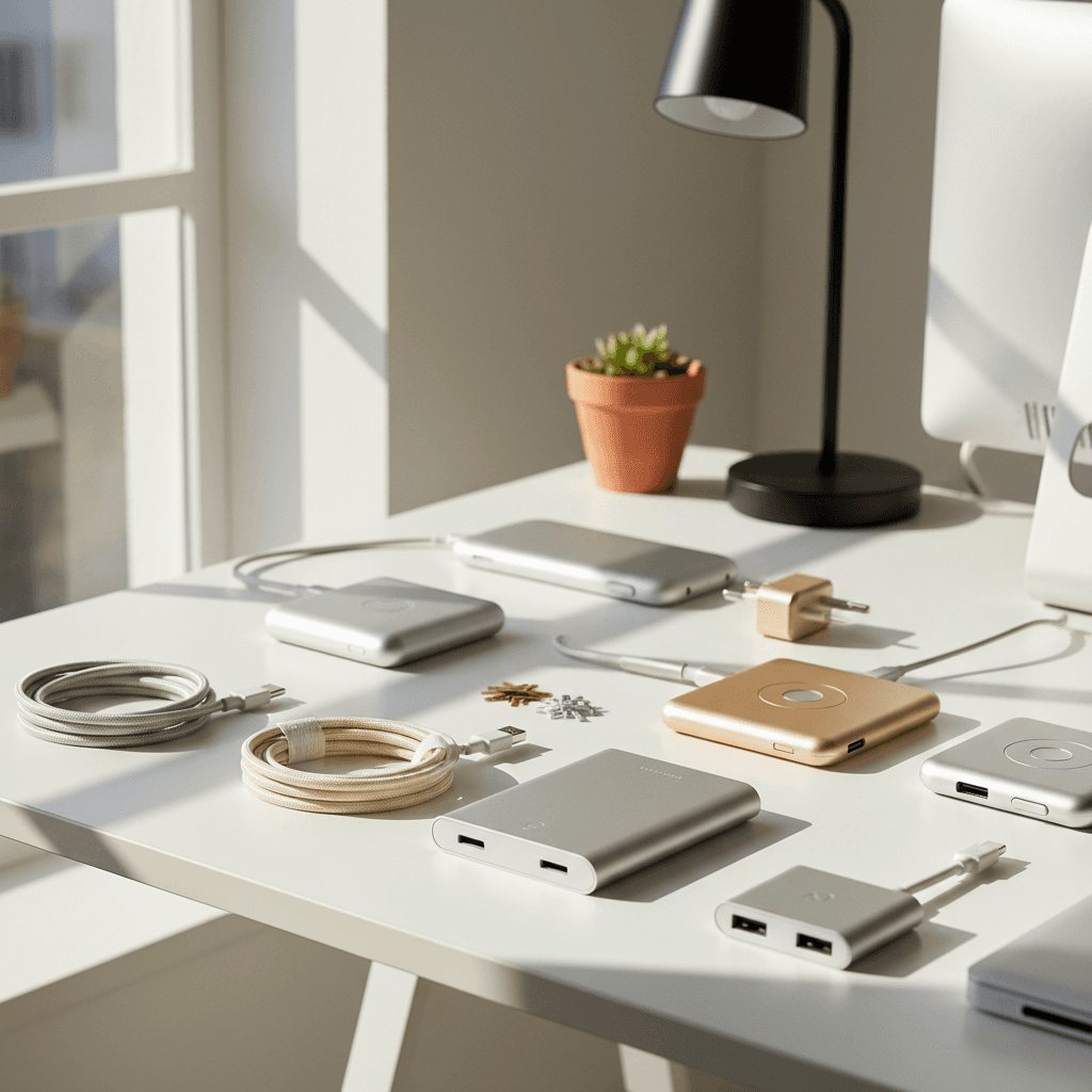 Electronic accessories including chargers and cables