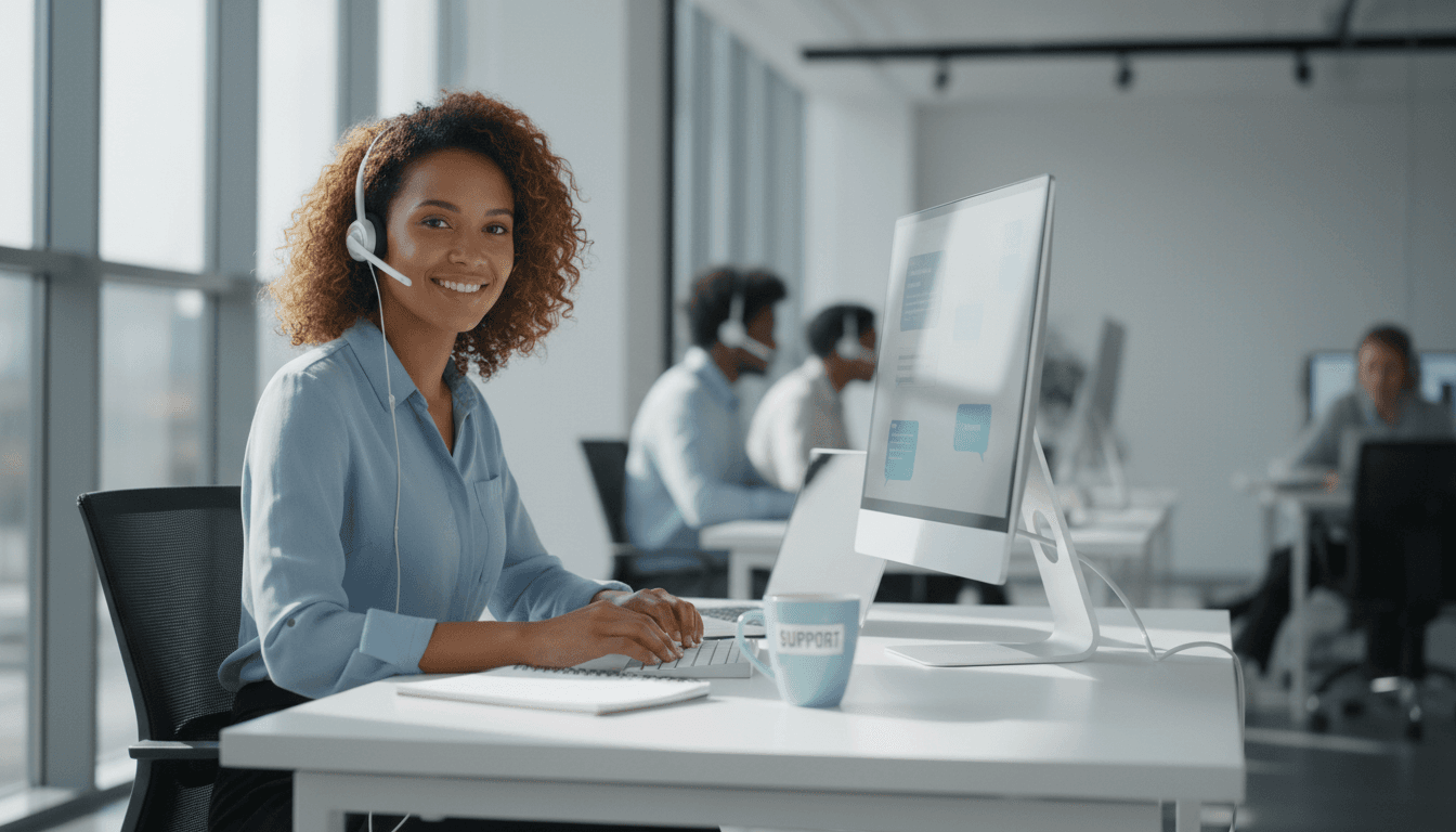 Portacell customer service representative assisting a customer
