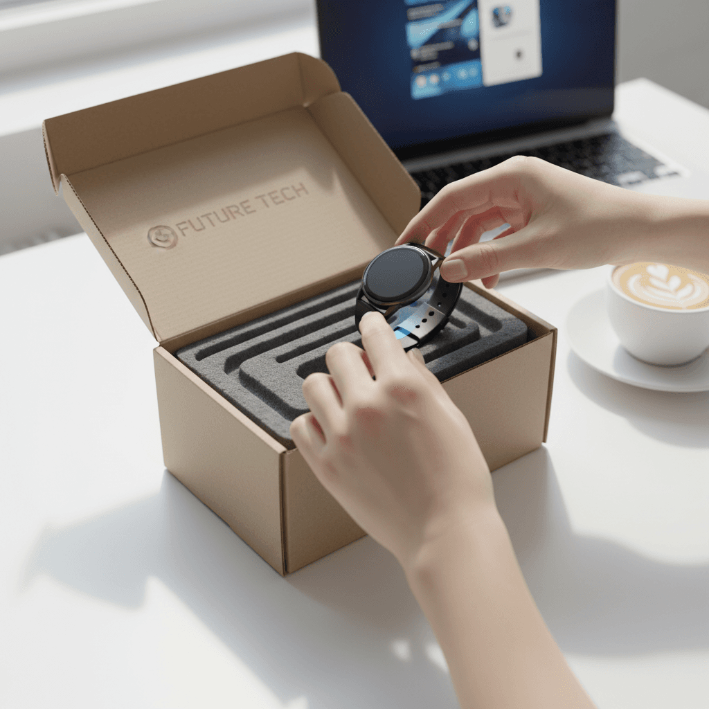 Customer unboxing quality electronics and accessories from Portacell